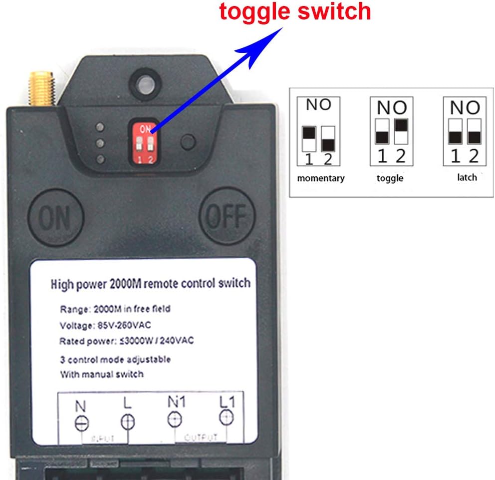 2000 Meters Wireless Remote Control Switch AC 110V 220V Relay Transmitter Pack of 2 U72135