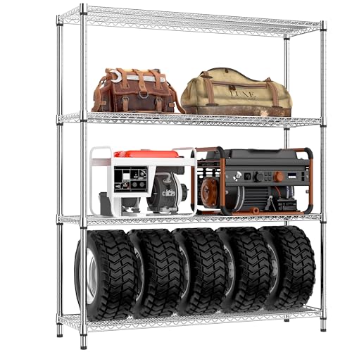 4 Tier Adjustable Heavy Duty Metal Wire Shelving Unit F6532