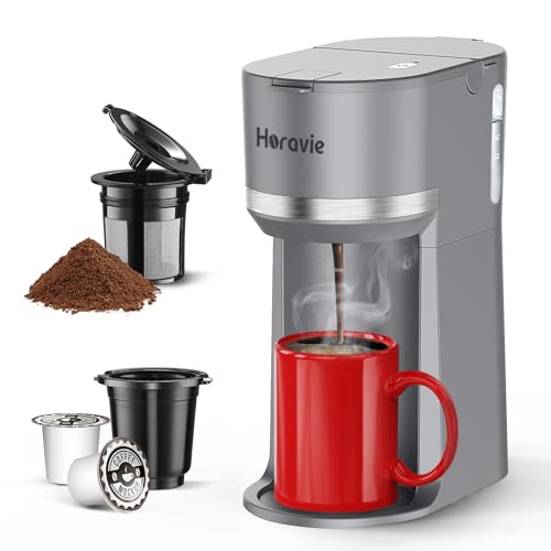 Black Single Serve Coffee Maker for K Cup and Ground Coffee, 6 to 12 oz. Brew Sizes G219