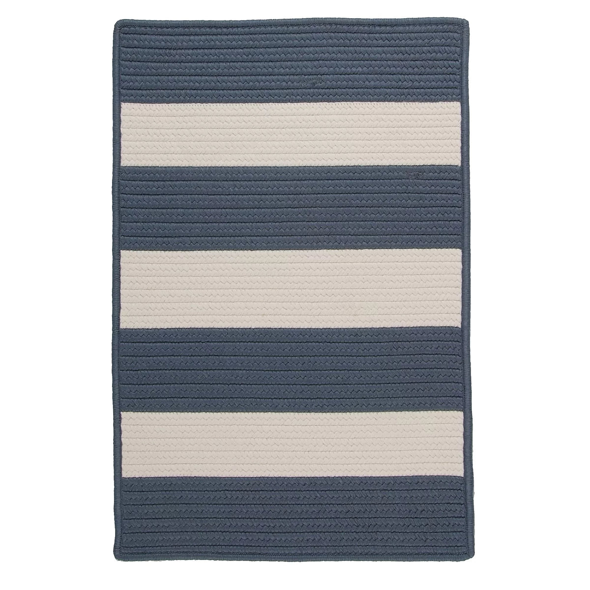 4' x 6' Steel Blue Striped Reversible Rectangular Outdoor Rug S223368
