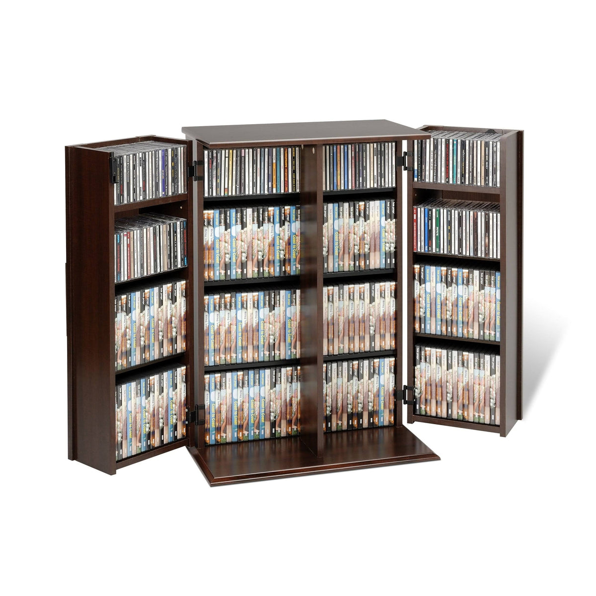 Espresso Locking Media Storage Cabinet With Shaker Doors E232804