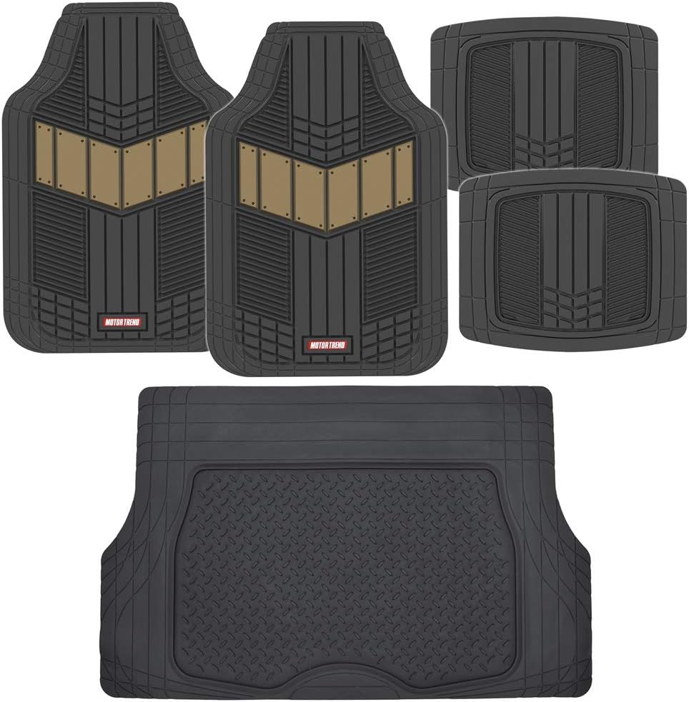 Gray Rubber Auto Floor Mats with Cargo Trunk Liner R5367