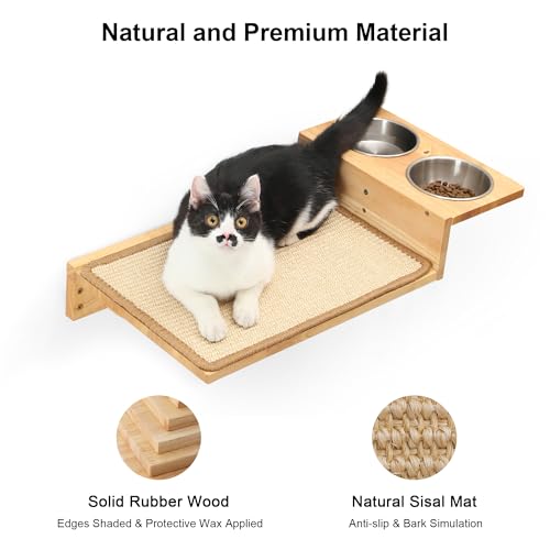 Cat Wall Shelves 3 In 1 Rubber Wood Y19699