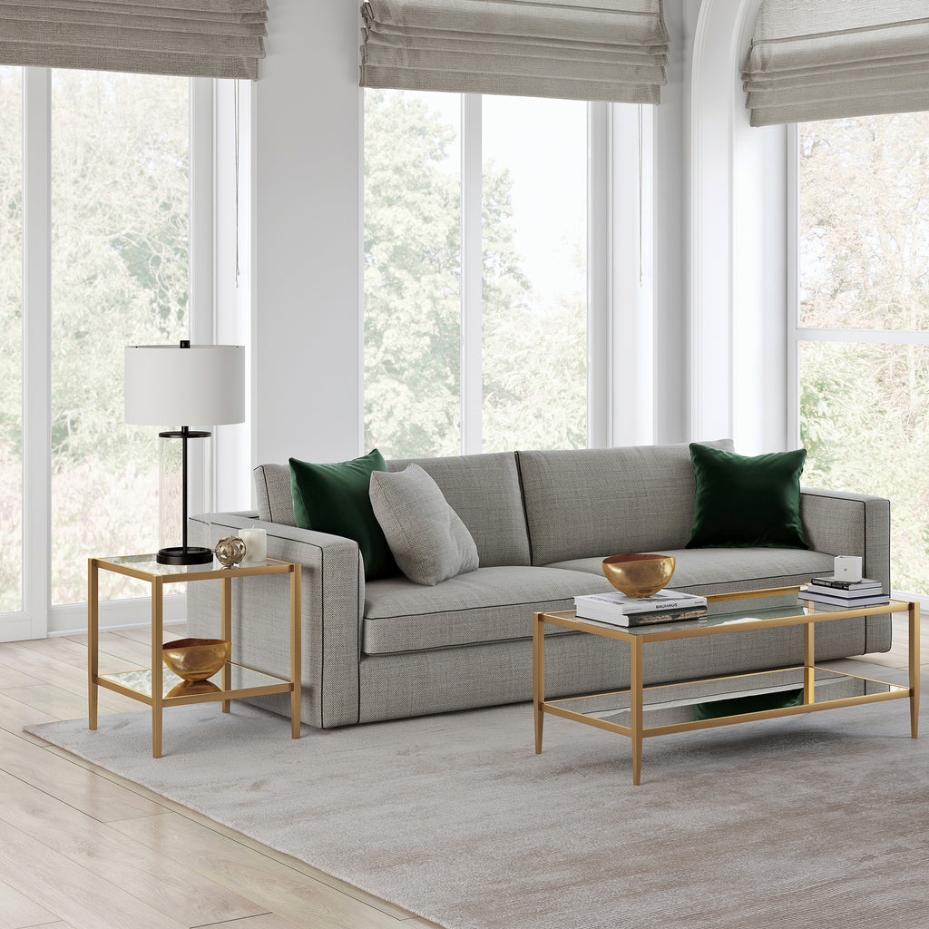 Brass Metal/Glass Side Table P139811