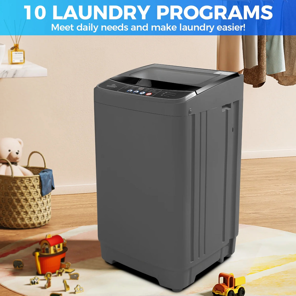 17.8lb Full Automatic Washing Machine with Drain Pump F869