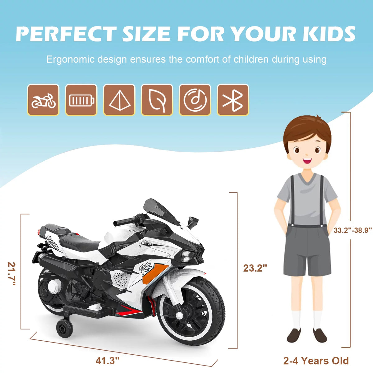 12V Kids Ride-On Motorcycle K1993