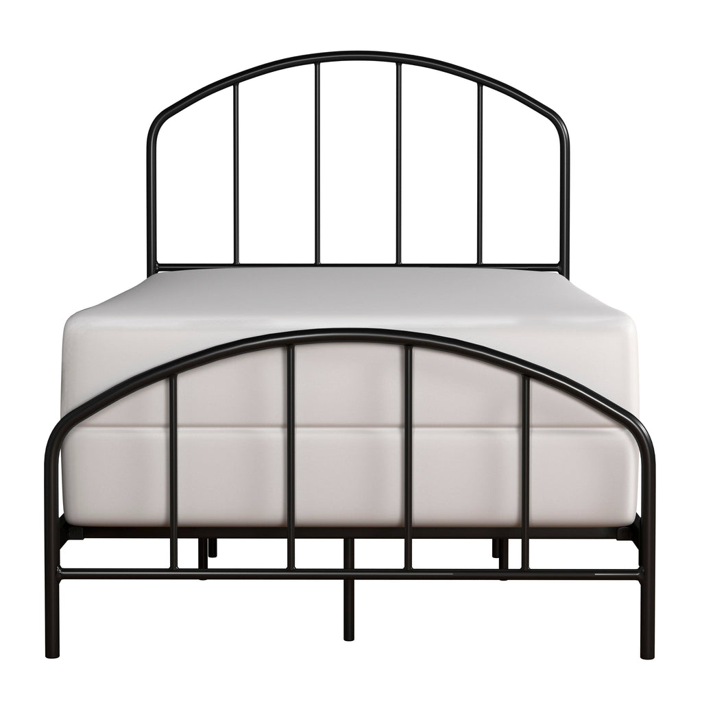 Black Metal Bed with Arched Spindle Design Queen J965
