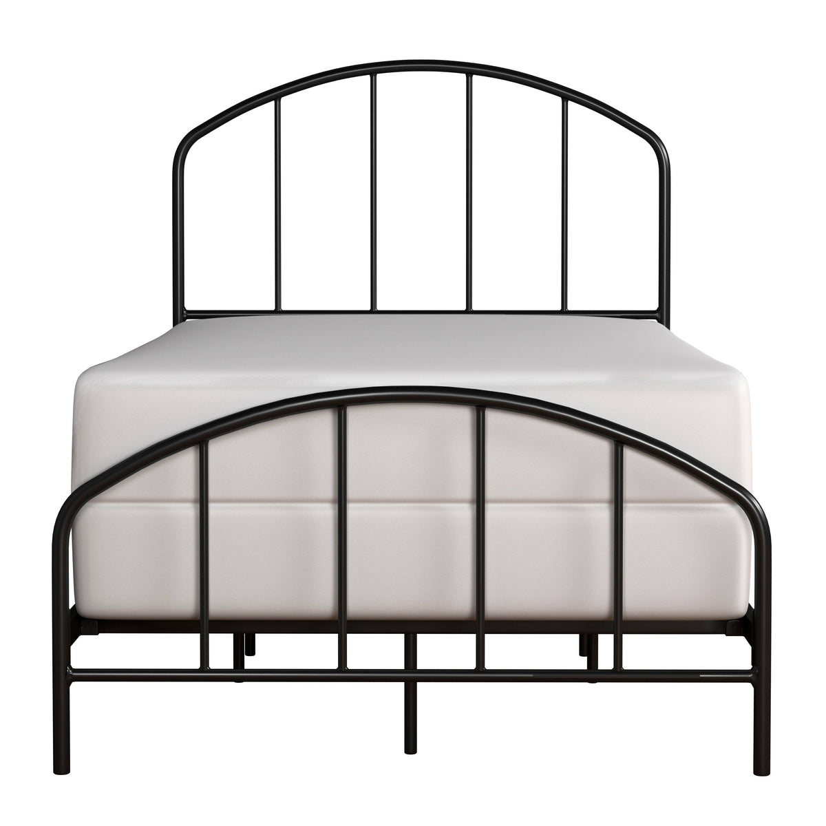 Black Metal Bed with Arched Spindle Design Queen J965
