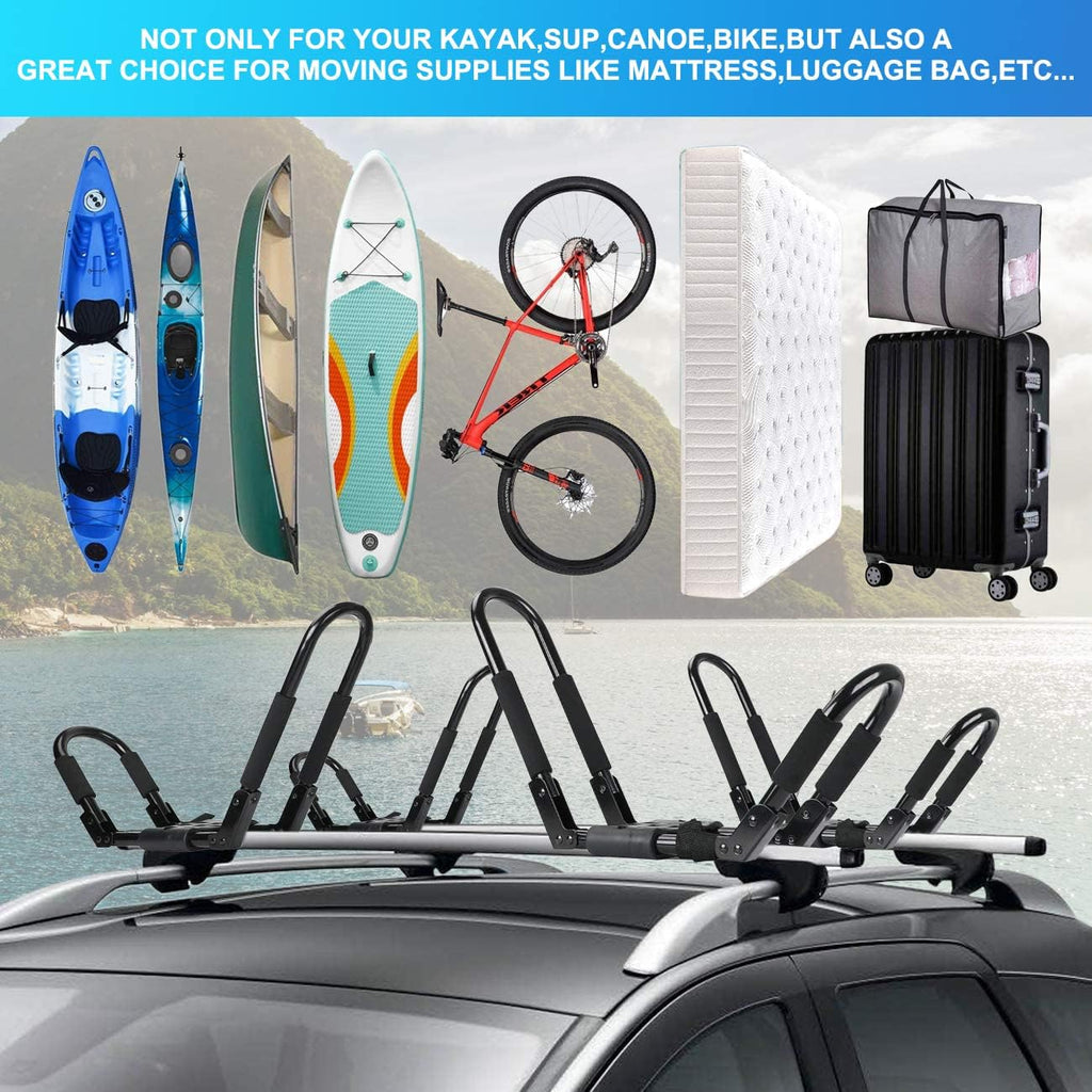 Kayak Roof Rack for 2 Kayaks, SUP, Snowboard, 2 Pairs T882