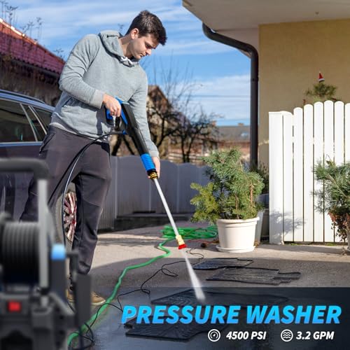 Electric Pressure Washer 4500 PSI 3.2 GPM with 4 Nozzles and 500ml Foam Cannon S38442