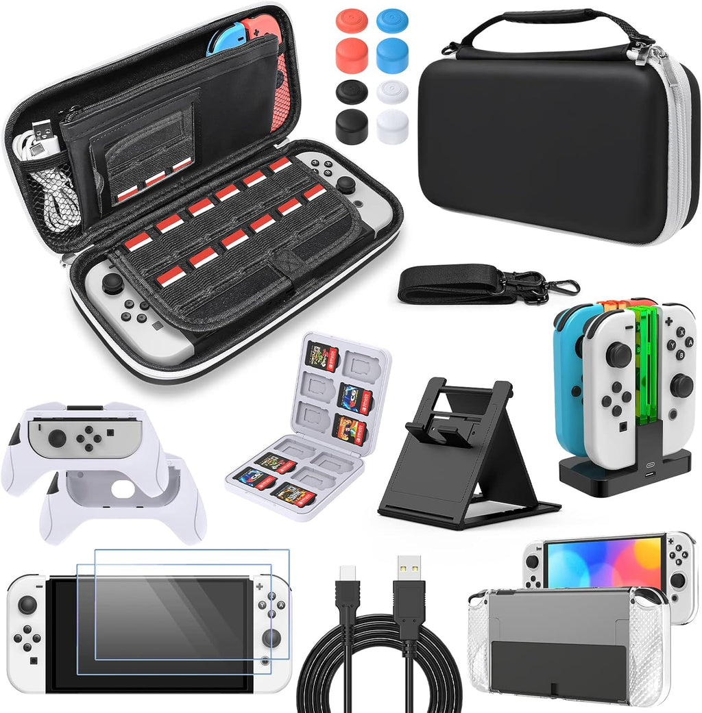 Switch OLED Case & Screen Protector Kit with Carrying Case H360216