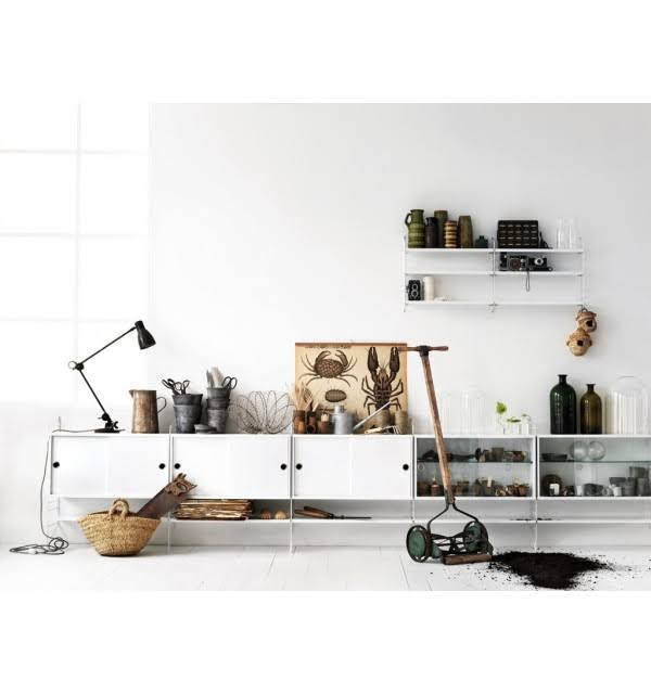 White String Display Cabinet with Sliding Glass Doors K90404