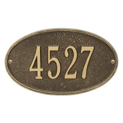 1-Line Wall Address Plaque Antique Brass B5222