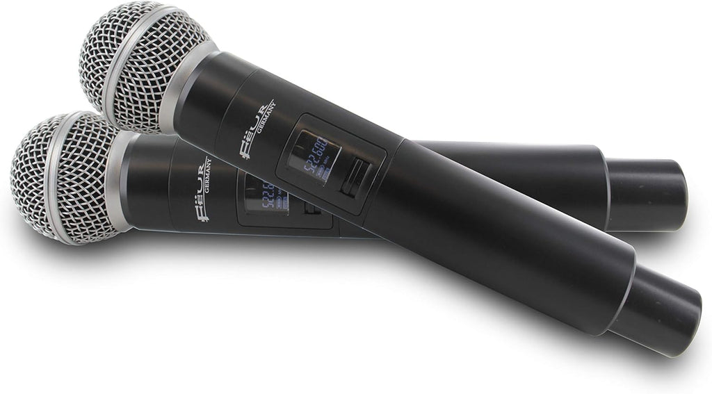 Dual UHF Dynamic Wireless Microphone System with 2 Handheld Microphone K5946