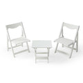 Foldable Small Table and Chair Set with 2 Chairs White A852560
