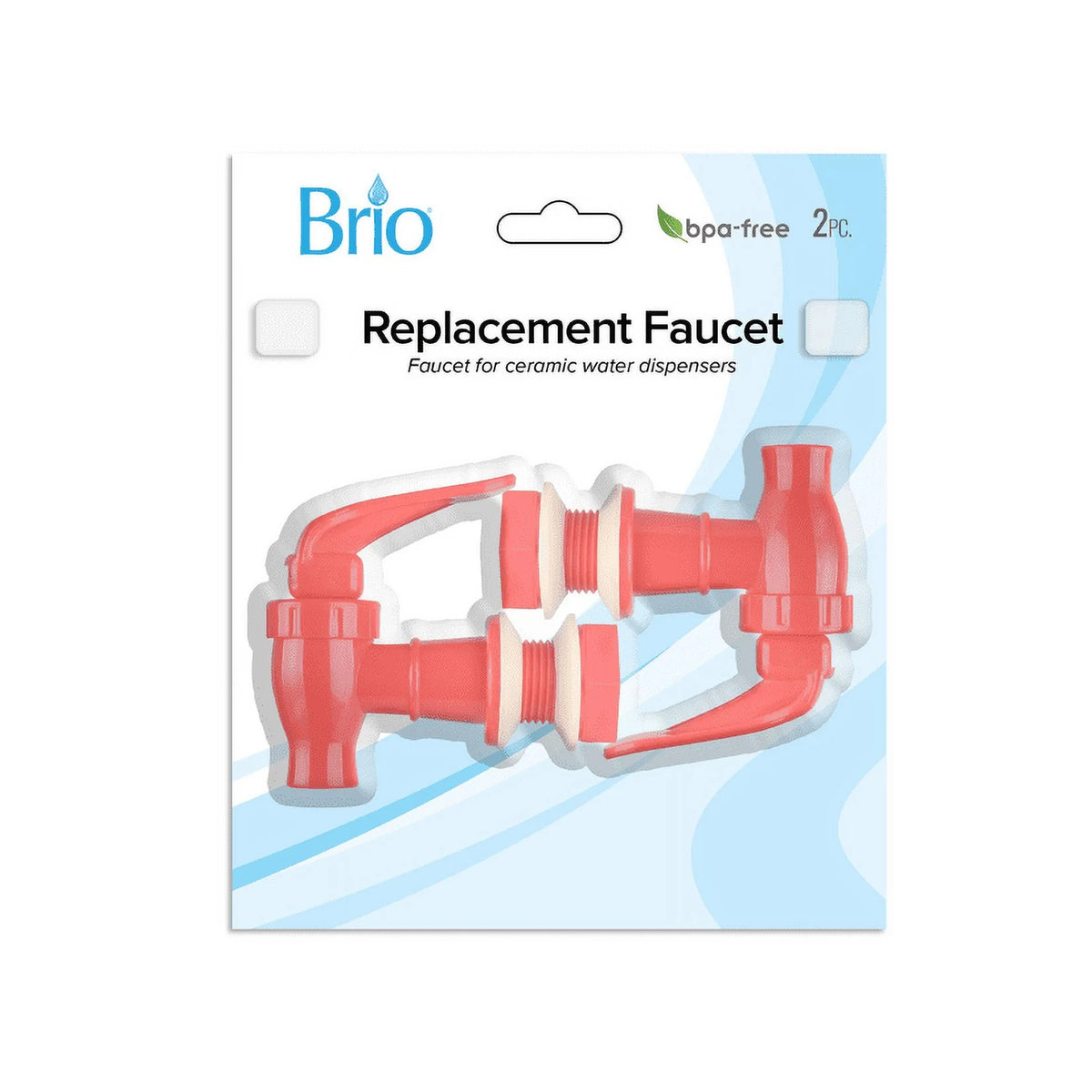 Red B.P.A.-Free Water Dispenser Replacement Valve 2 Pack Q736308