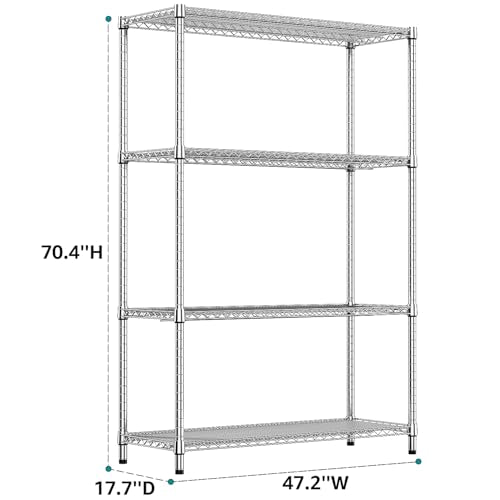4 Tier Adjustable Heavy Duty Metal Wire Shelving Unit F6532