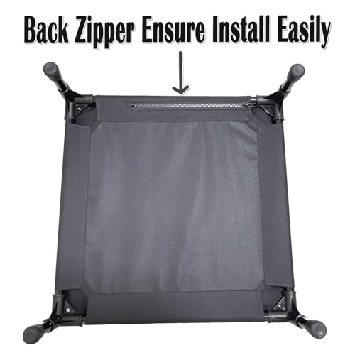 Elevated Dog Bed with Metal Frame, Cooling Raised Pet Cot (Small-18.5x18.5x5.5 inch, Black) M9880