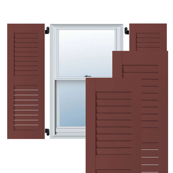 15 in. x 67 in. Exterior Real Wood Western Red Cedar Open Louvered Shutters Pair U509