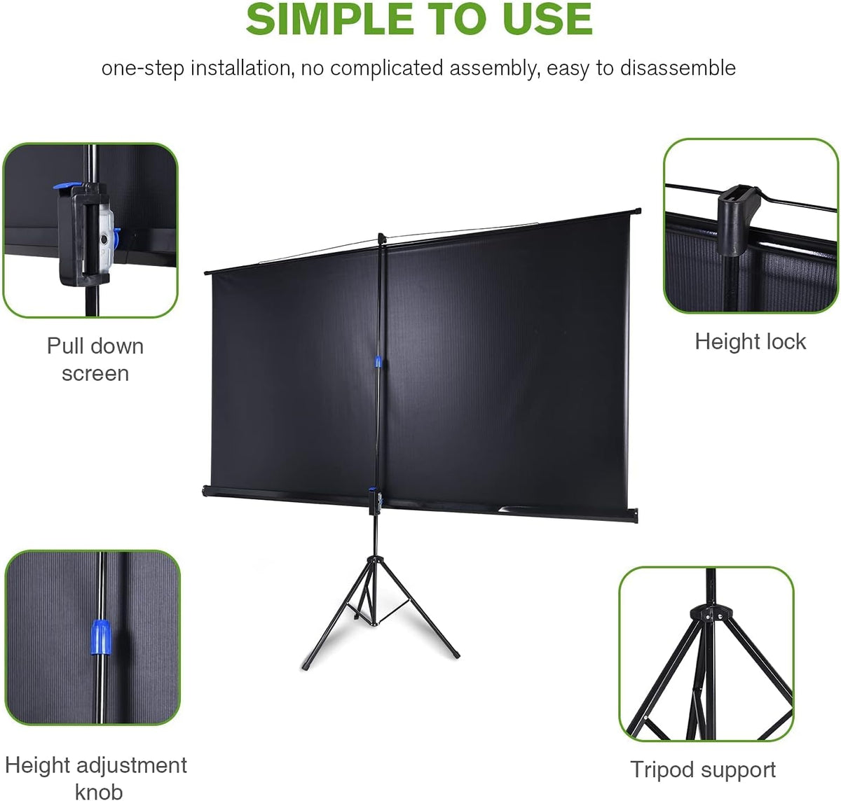 100 Inch Outdoor Projector Screen with Stand S95220