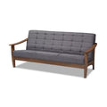 Gray Fabric Upholstered Walnut Wood Sofa B355967