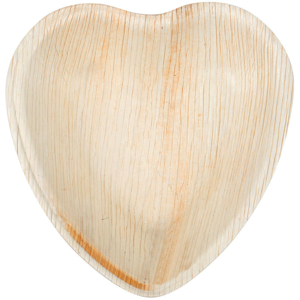 Heart Palm Leaf Plate 200-ct Case T6184