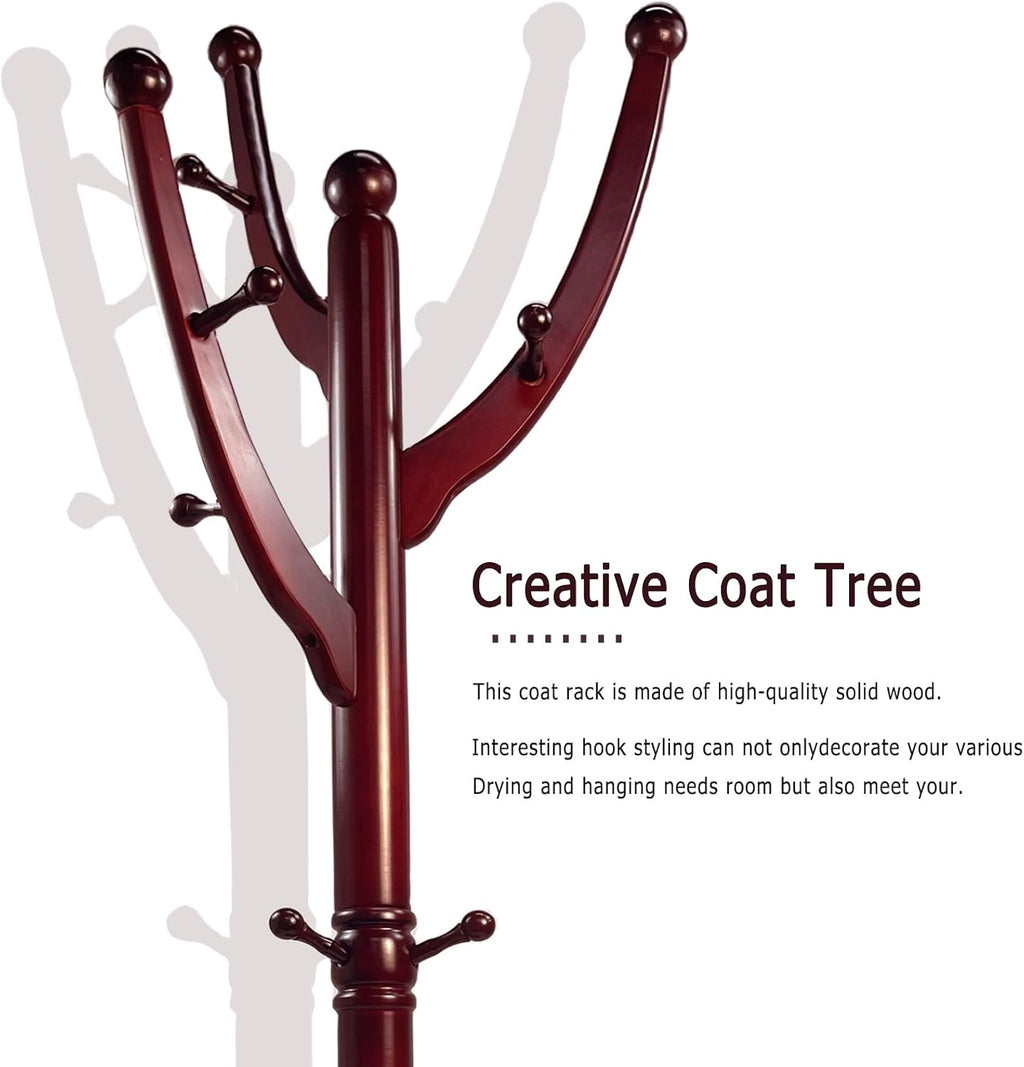 Freestanding Wood Coat Rack with 11 Hooks M370