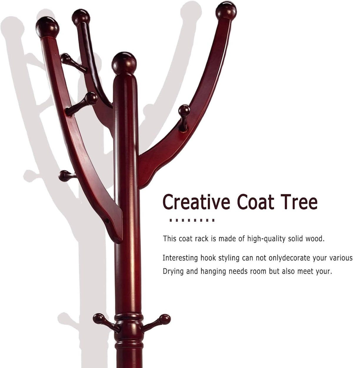 Freestanding Wood Coat Rack with 11 Hooks M370