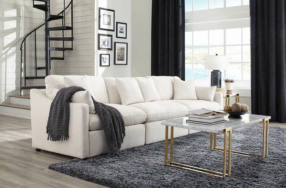 Off White Ottoman U5693