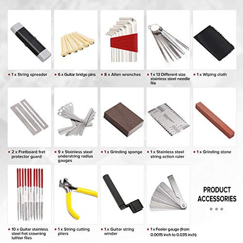 45 Pcs Guitar Repair Tool Kit with Carry Bag Y7145
