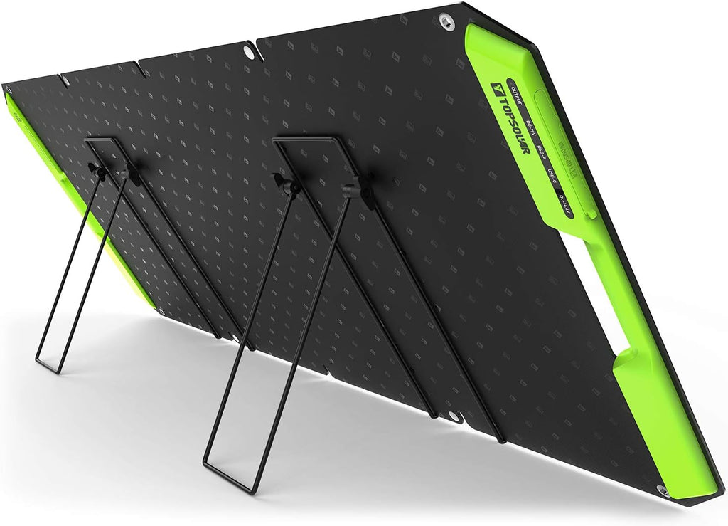 60W Foldable Portable Solar Panel Charger Kit with Dual USB Ports T964380