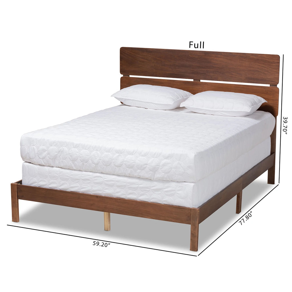 Walnut Brown Wood Full Size Panel Bed V591