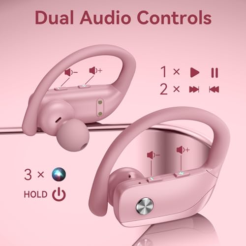 Wireless Bluetooth Earbuds with Earhooks Built-in Mic Black X31041