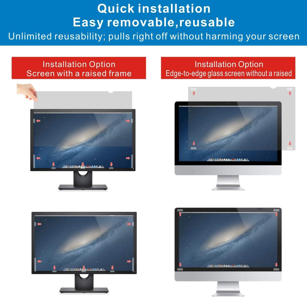 21.5-Inch Widescreen Monitor Privacy Screen Filter, Pack of 2 L3463