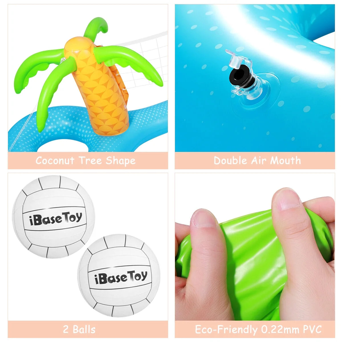 Inflatable Volleyball Game Set Swimming Pool Toy K19378