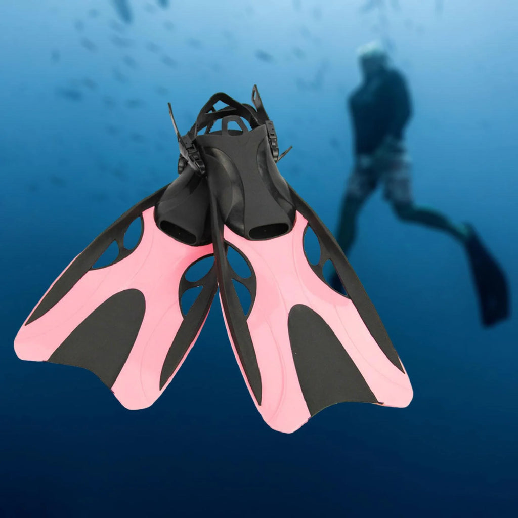 Pink Silicone Open Heel Snorkel Fins Q319080