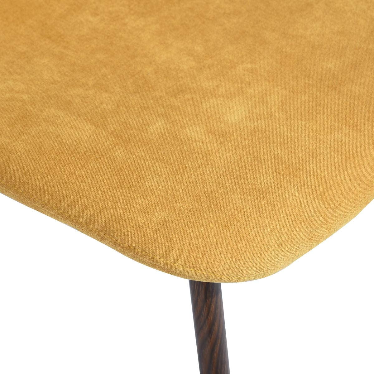 Set of 4 Yellow Velvet Dining Chairs with Metal Legs B93152