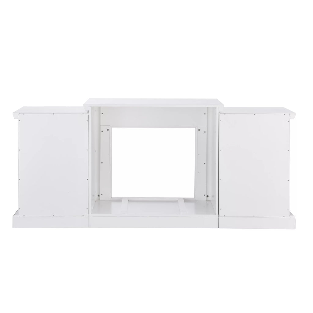 White Electric Fireplace with Bookcases C8345