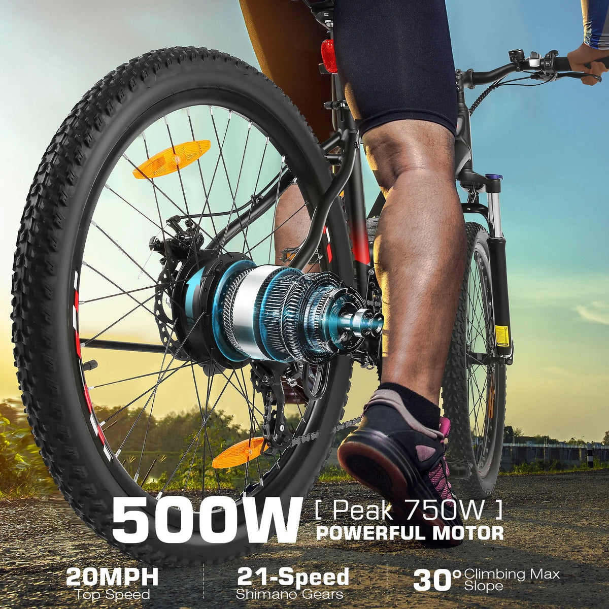 Electric Bike 26 500W 48V 10.4Ah 19.8MPH E9436