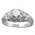 1 CT Antique Style Diamond Solitaire Engagement Ring, White Gold - Size 6.5 V3408
