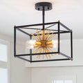 Gold 4-Light Semi-Flush Mount Ceiling Light Fixture E884
