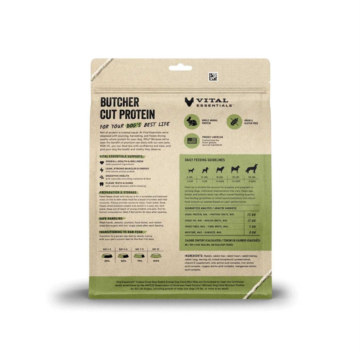 Freeze Dried Raw Rabbit Dog Food O7605
