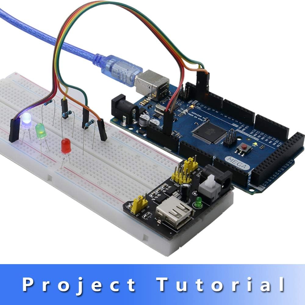 Mega2560 LCD1602 Servo Stepper Motor Sensors Breadboard Jumper Wire Resistor Capacitor Transistor STEM Electronic Projects Starter Kit P866481