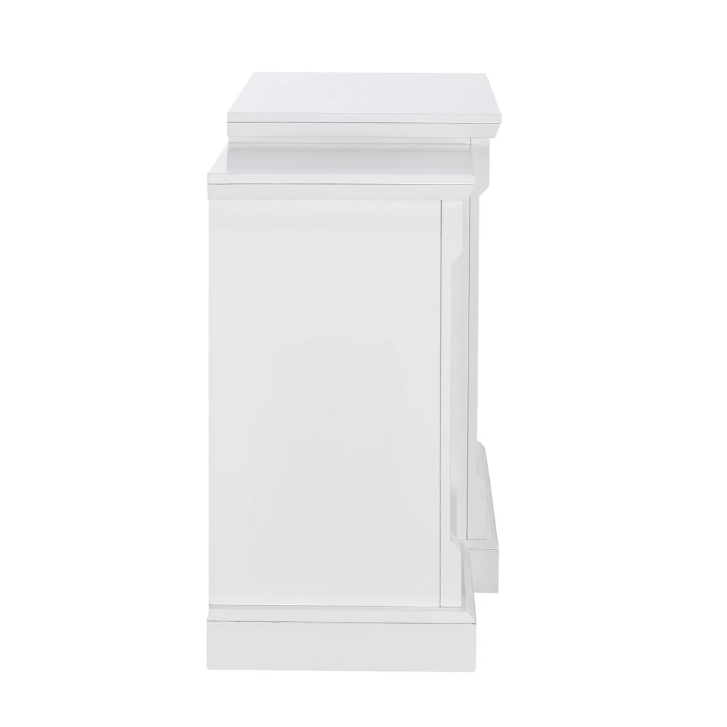 White Electric Fireplace with Bookcases C8345