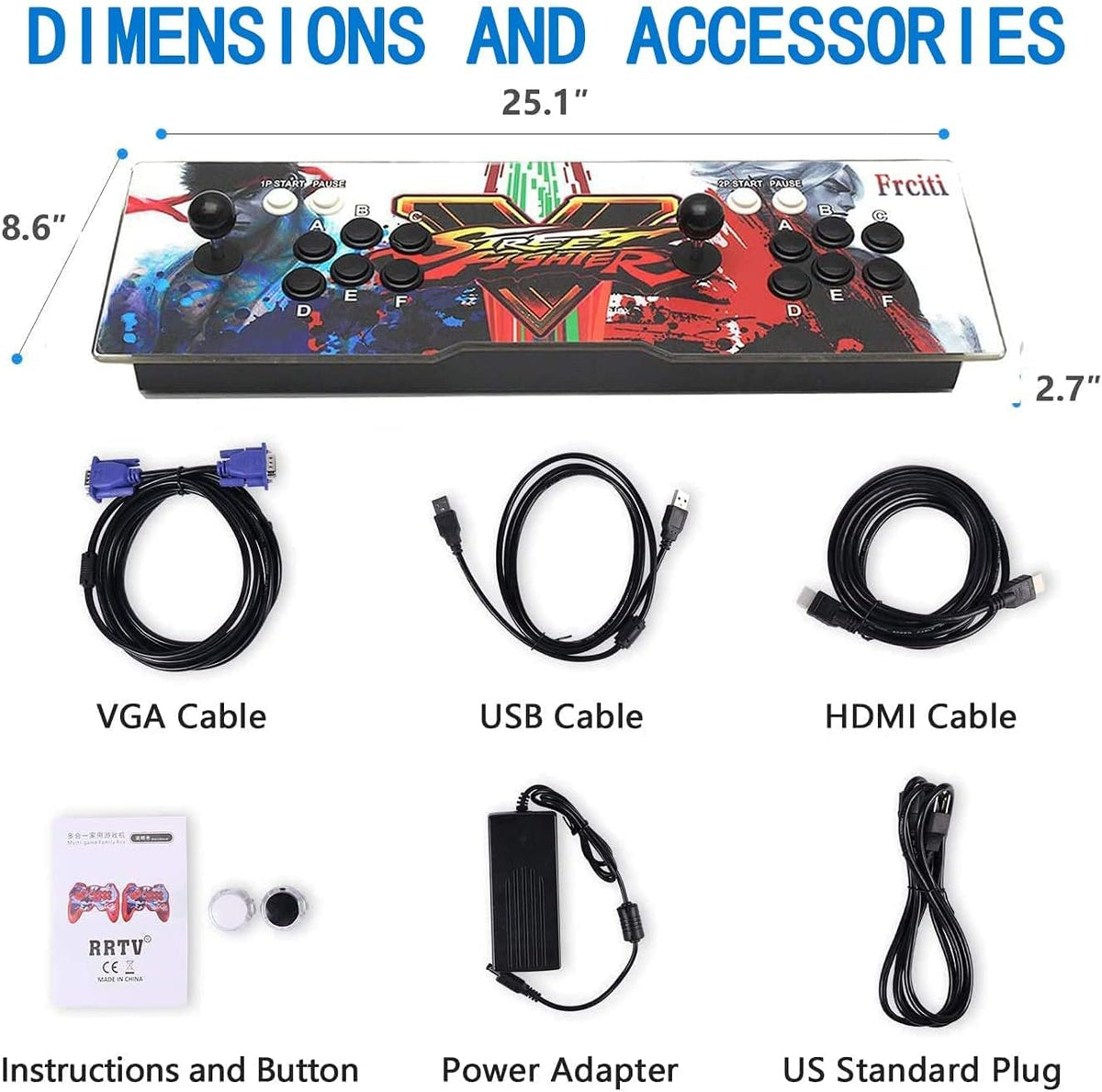 Arcade Game Console with 4200 Games, WiFi, 3D Games, 1280x720 Full HD, 4 Players D677