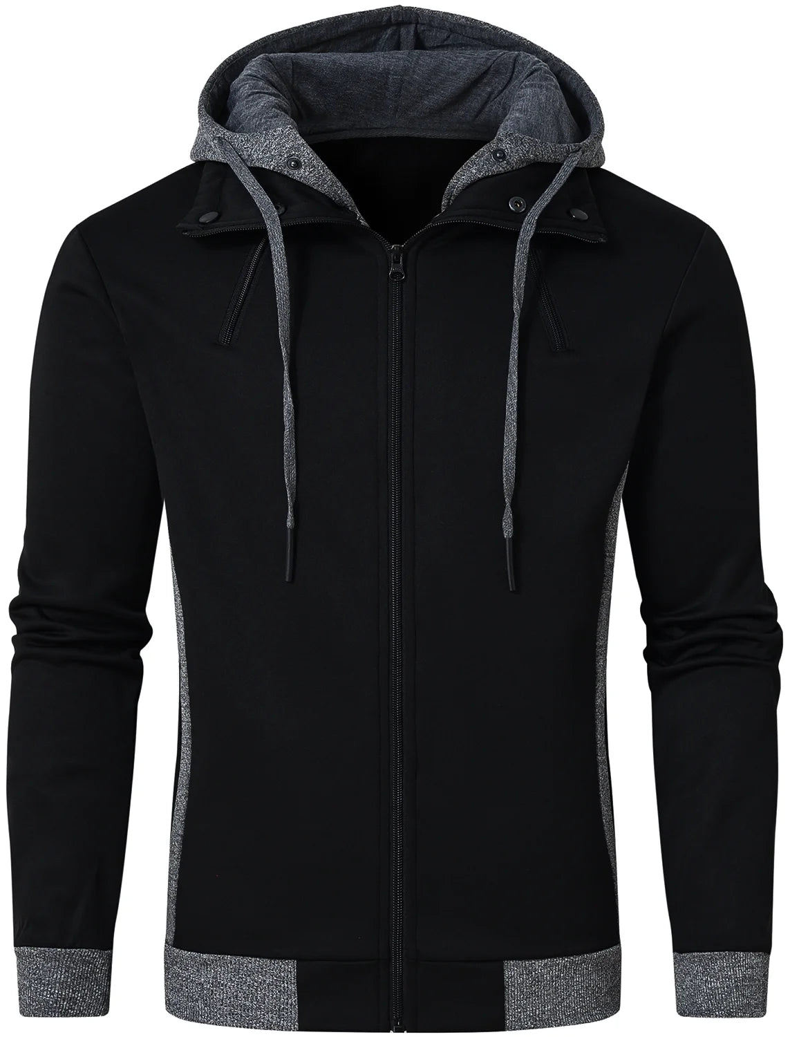 Black Fleece Zipper Hoodie V865023