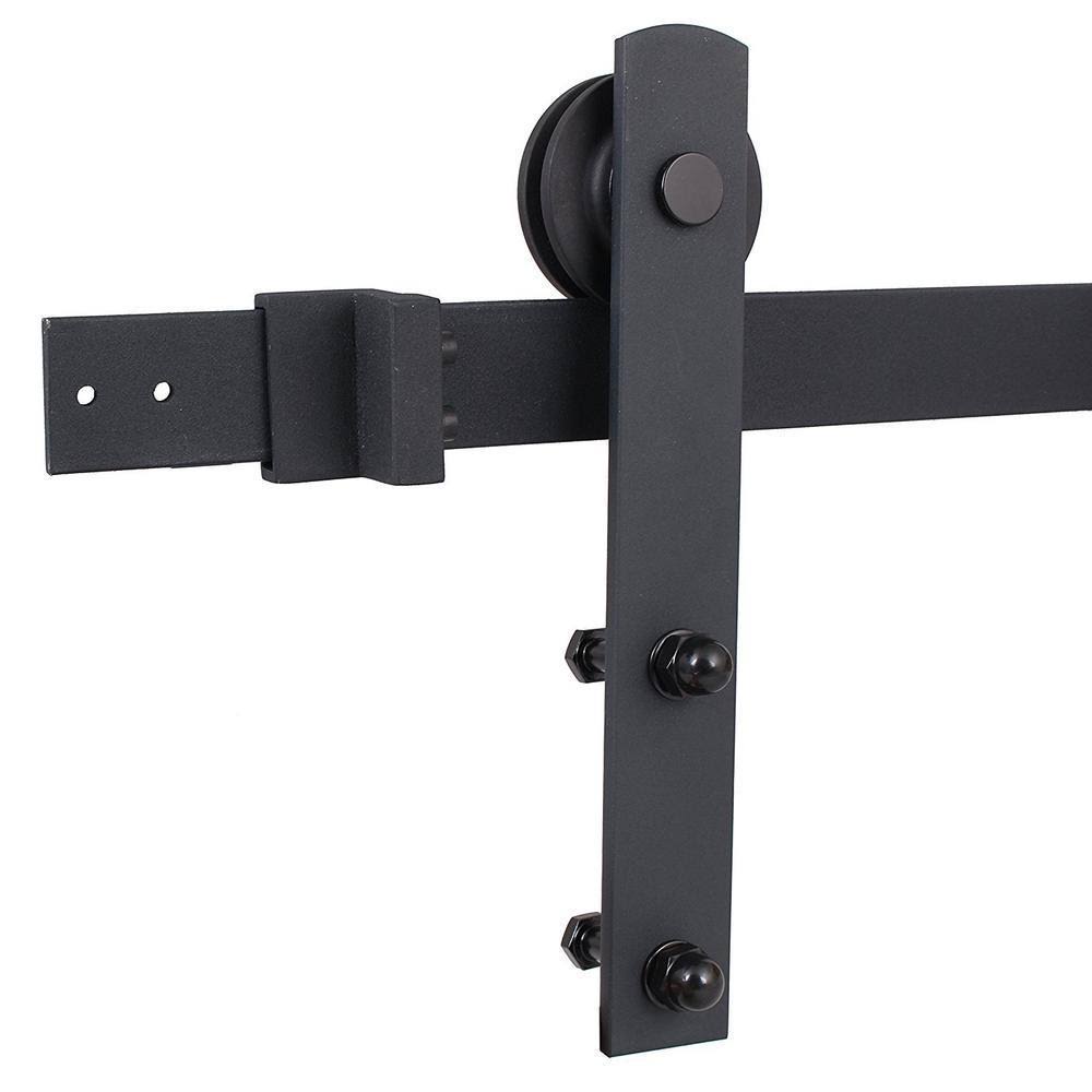 Unfinished Paneled Wood Barn Door with Installation Hardware Kit U767970