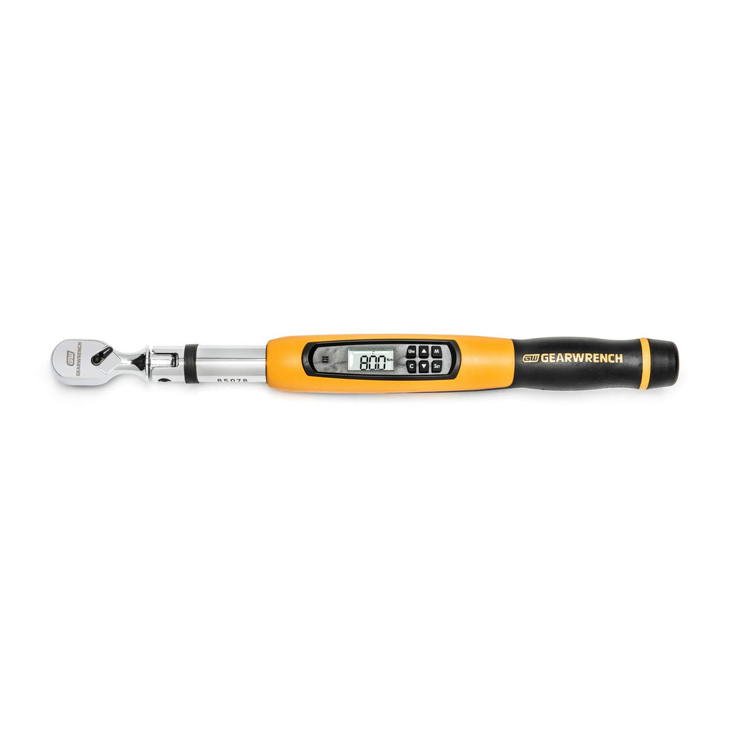 3/8" Flex Head Electronic Torque Wrench with Angle, 10-100 ft/lbs. S728839