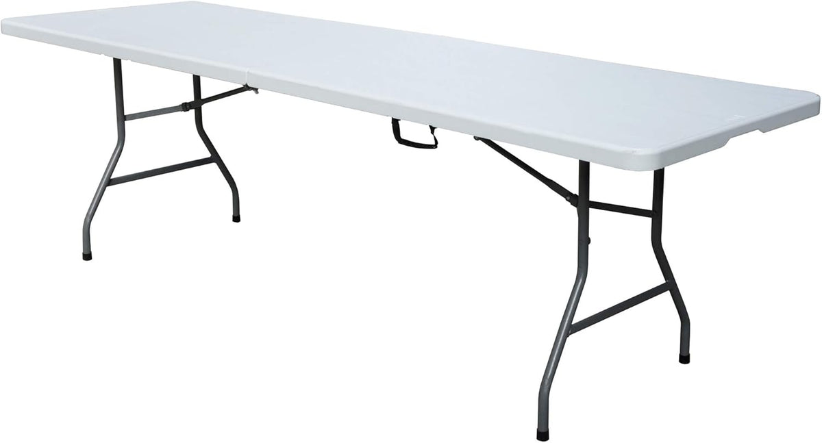 White 8 Foot Plastic Resin Folding Table U154