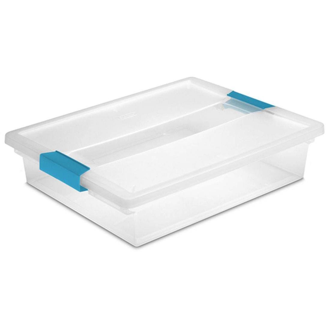 Large Plastic Storage Tote Container with Lid 24 Pack F36189